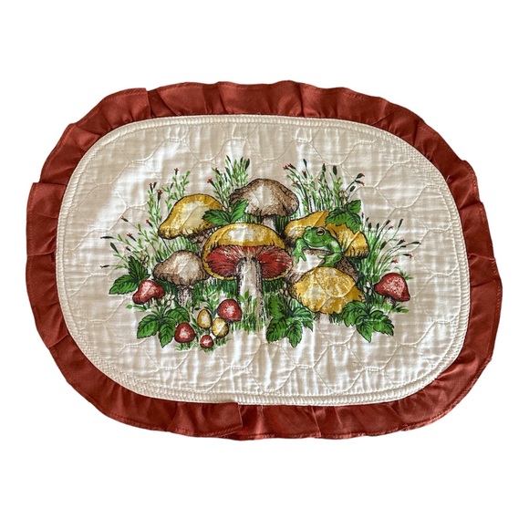 Kitchen Vintage Retro Mushroom Placemats Set Of 4 Poshmark